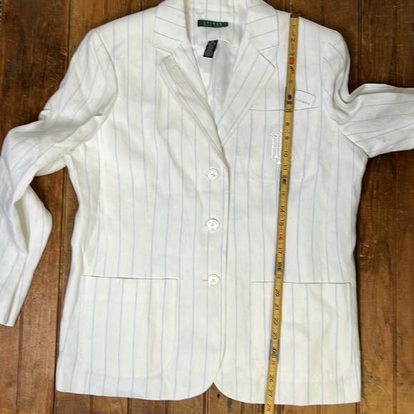 Women’s Ralph Lauren white linen pin stripe jacket size 16 NWT - Picture 7 of 8